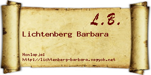 Lichtenberg Barbara névjegykártya